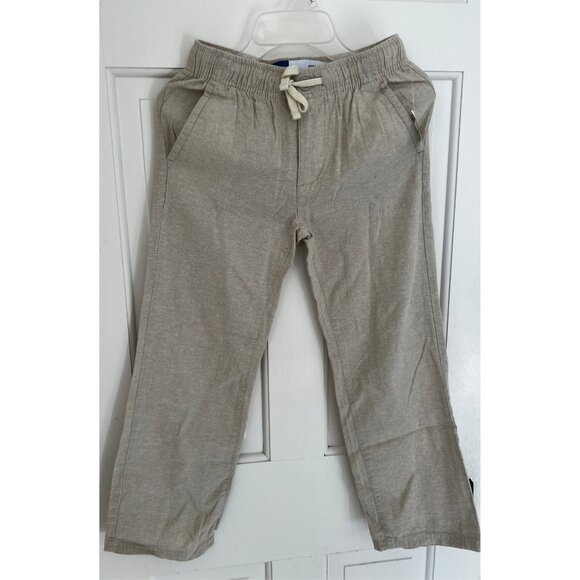 NWT Old Navy Kids Linen Blend Pants | Size M (8) | Beige - Picture 1 of 7
